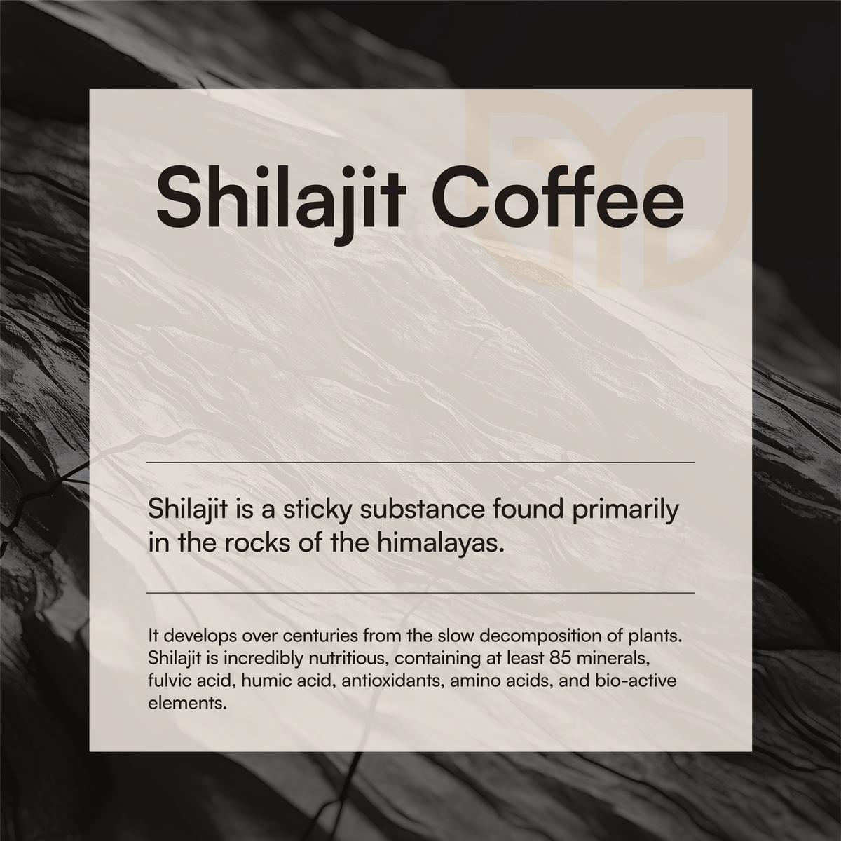 ÉCRASER. Café Shilajit | Résine Shilajit pure de l’Himalaya